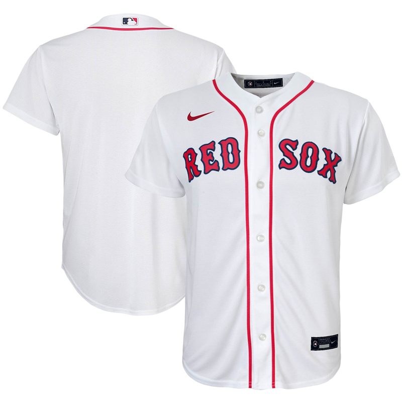2020 MLB Youth Boston Red Sox Nike White Home 2020 Replica Team Jersey 1->atlanta braves->MLB Jersey